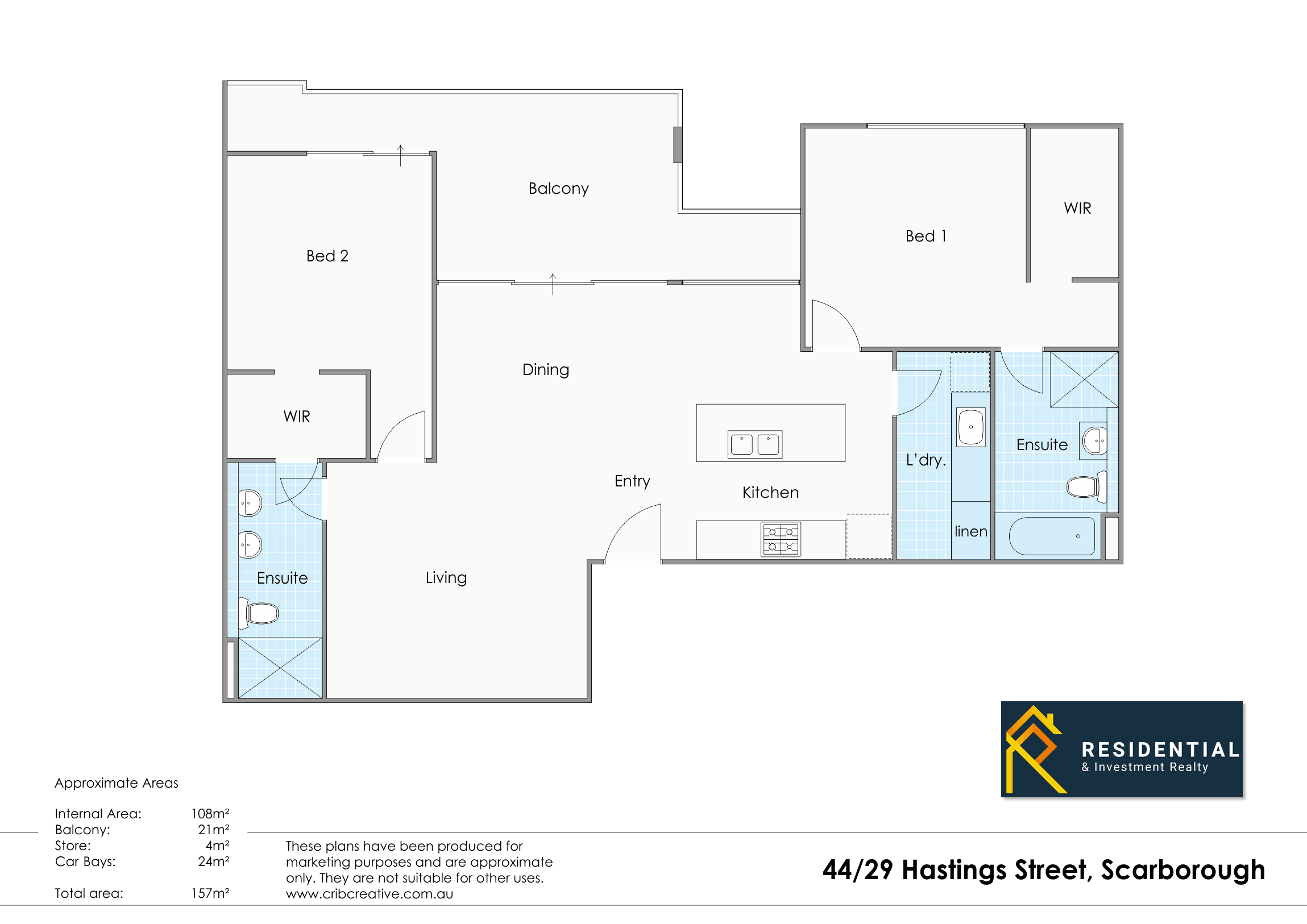 floor plan  44/29 Hastings St, SCARBOROUGH