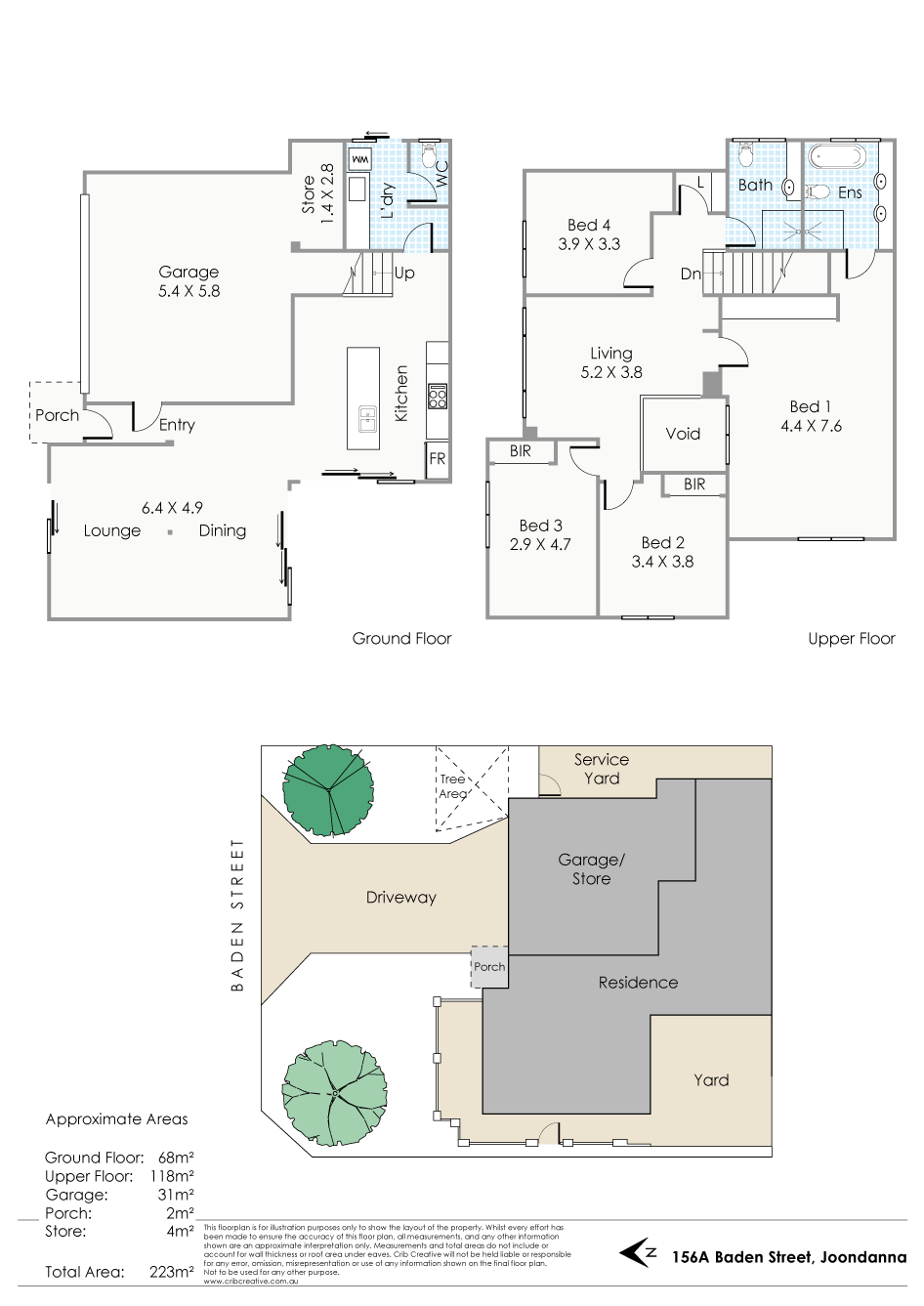 floor plan 156A, B & C Baden Street, JOONDANNA