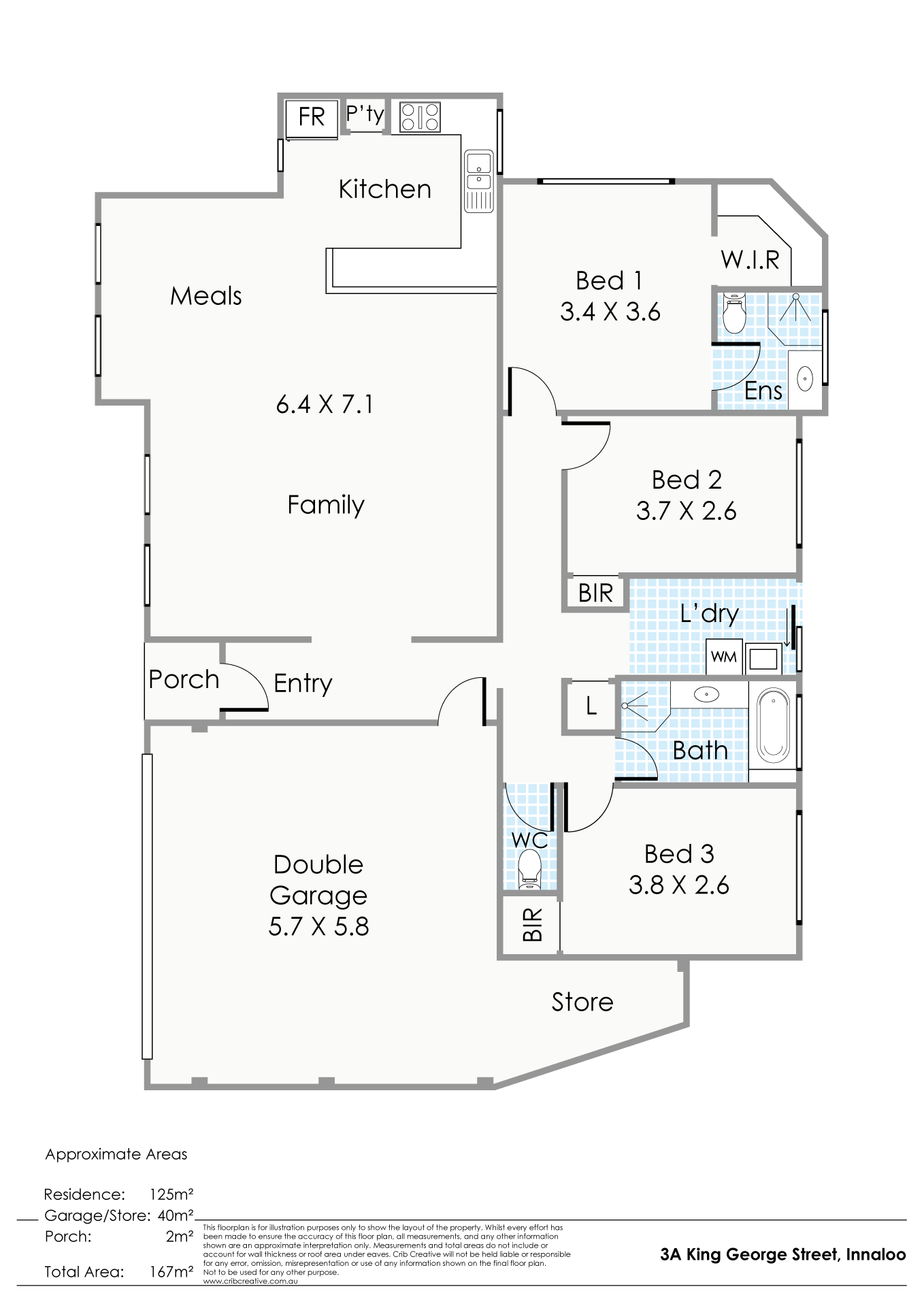 floor plan 3A King George Street, INNALOO