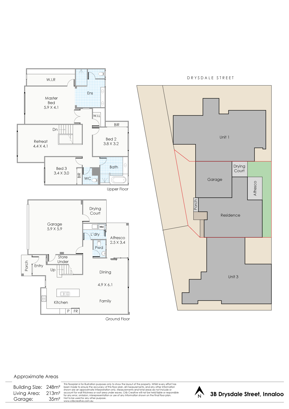 floor plan 3B Drysdale Street, INNALOO