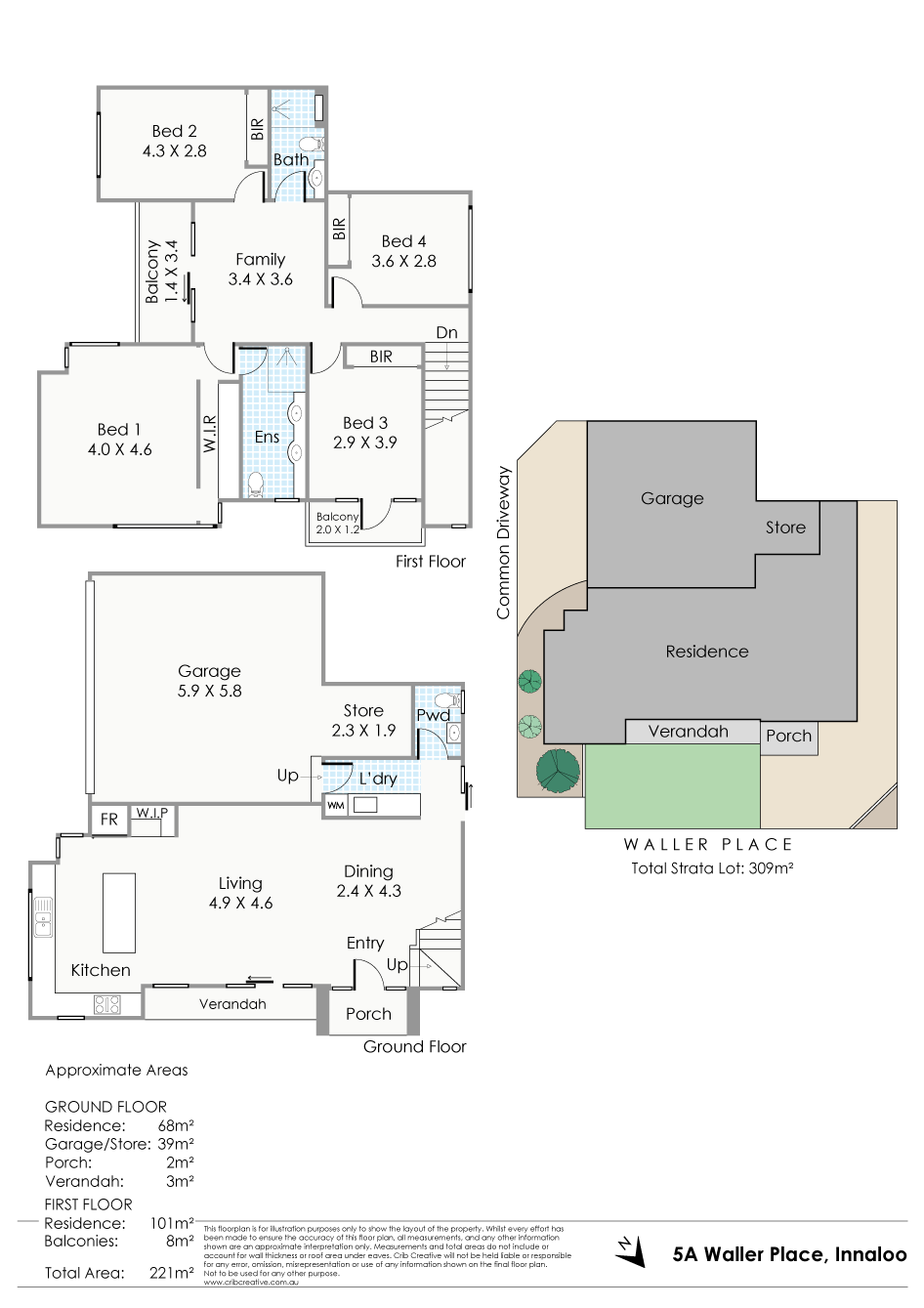 floor plan 5A Waller Place, INNALOO