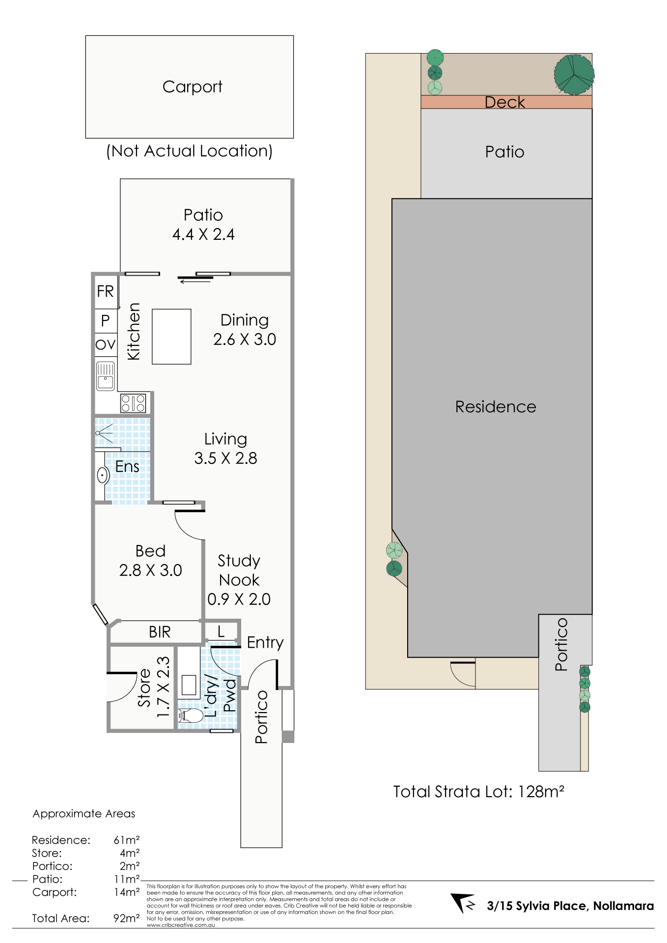 floor plan 3/15 Sylvia Place, NOLLAMARA